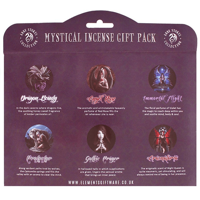 Coffret cadeau de bâtonnets d'encens mystiques par Anne Stokes
