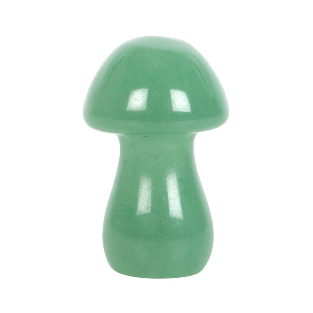 Champignon magique en cristal d'aventurine avec sac en velours