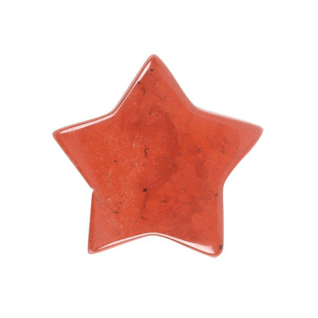 Étoile en cristal de jaspe rouge avec bourse en velours
