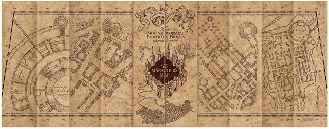 Puzzle 1000 pcs de la carte du maraudeur - Harry Potter