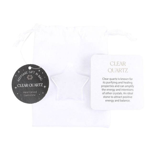 Étoile en cristal de quartz transparent dans un sac