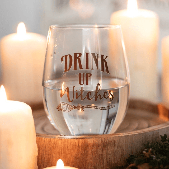 Verre à vin sans pied Drink Up Witches