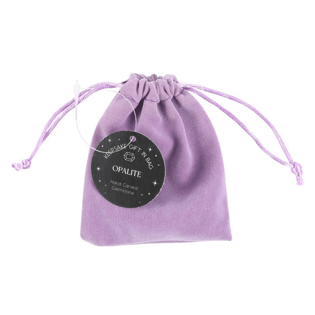 Bonhomme de neige en cristal d'opalite dans un sac