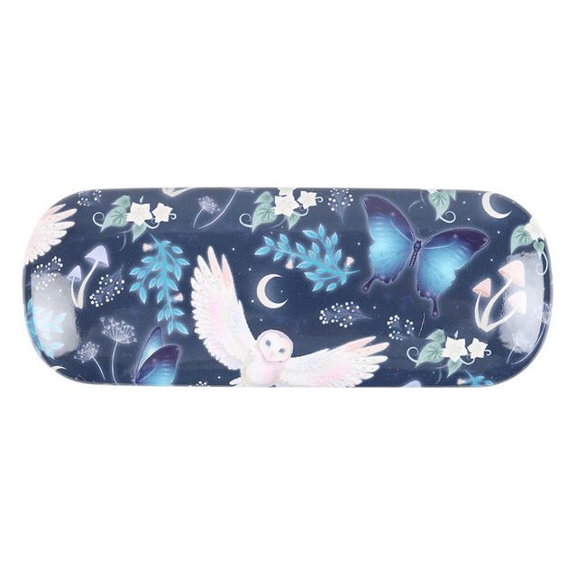 Étui à lunettes à imprimé hibou de vol de nuit