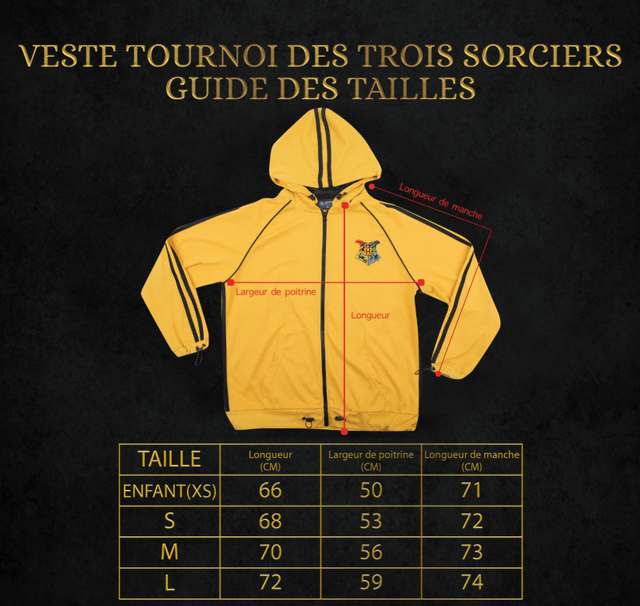 Veste "Taille M" "Tournoi des Trois Sorciers" Cédric Diggory