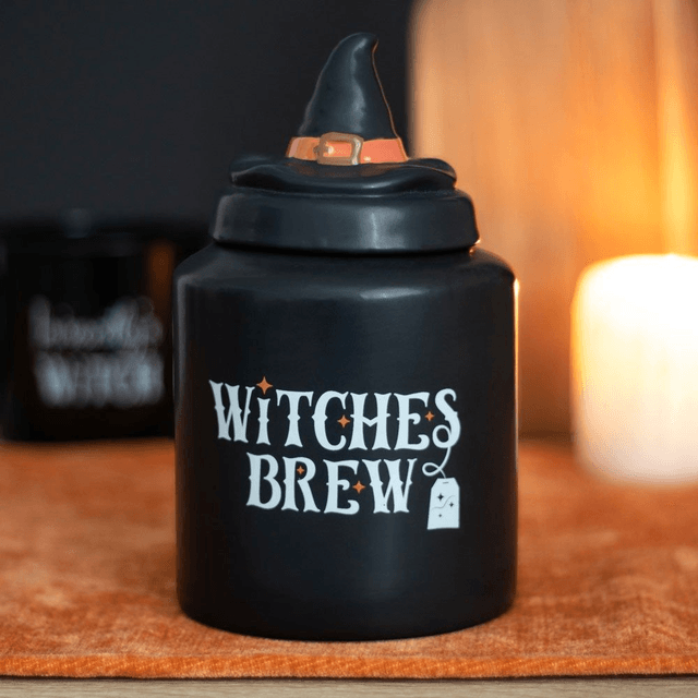 Boîte à thé en céramique Witches Brew Ne reviens pas