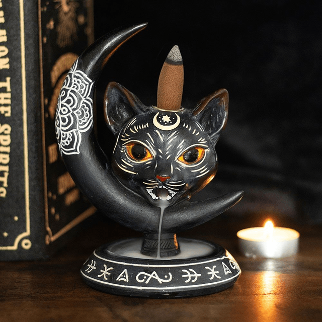 Brûle-encens à refoulement Black Cat Moon