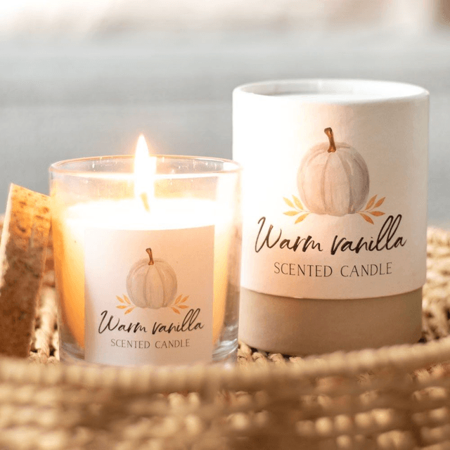 Bougie d'automne à la vanille chaude
