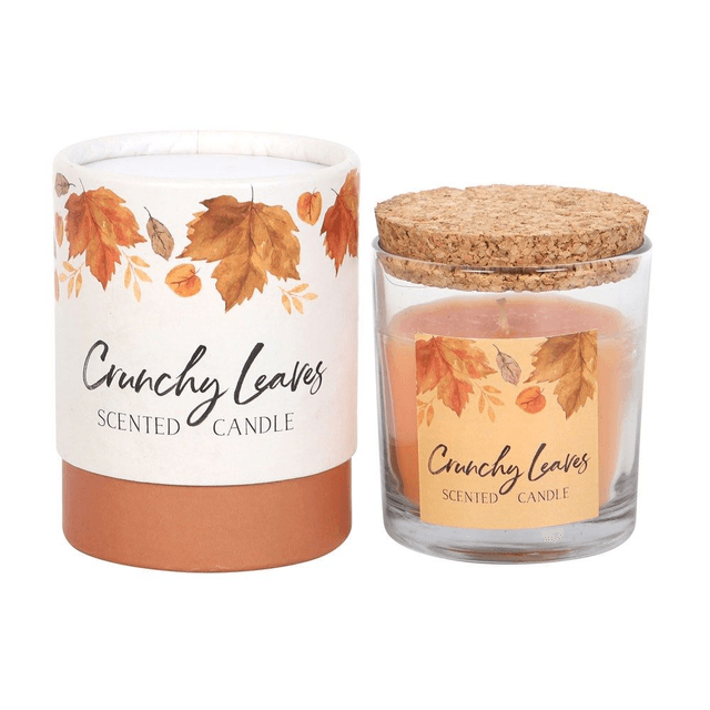 Bougie d&#039;automne aux feuilles croquantes