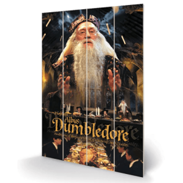 Grand tableau imprimé sur bois Albus Dumbledore - Harry Potter