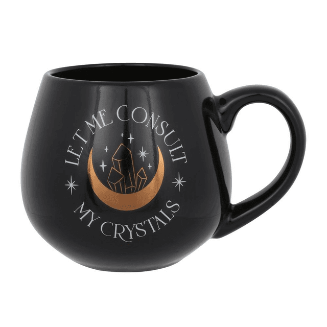 Tasse ronde Laissez-moi consulter mes cristaux